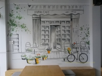 Vẽ tranh tường cafe giá tốt - Thư Giản